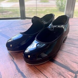 Capezio Shiny Black Girls Tap Shoes